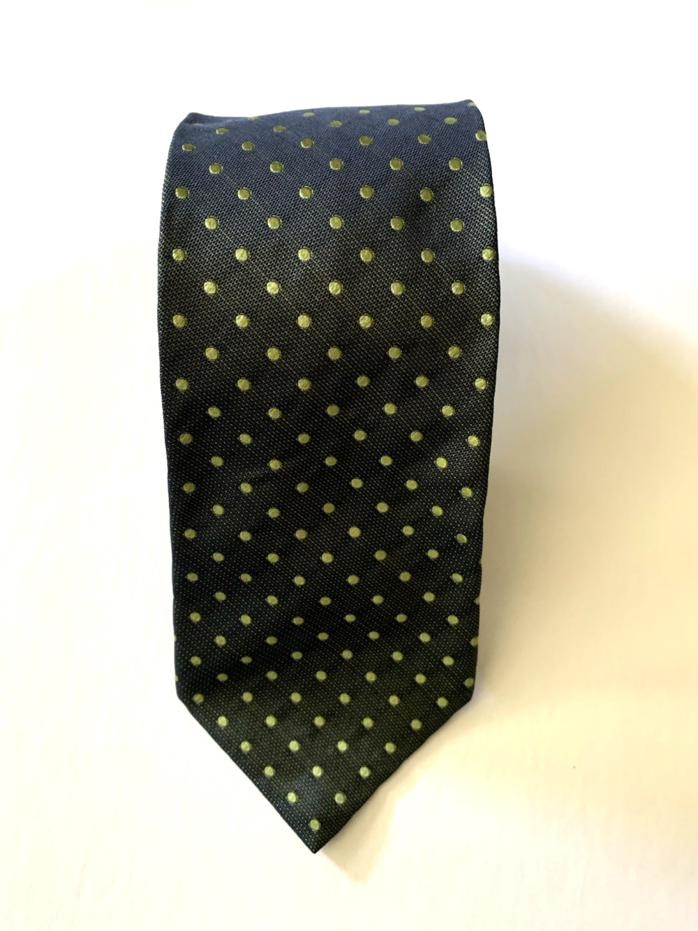 Paul Smith Tie ( Dark Blue with Neon Green Accents)